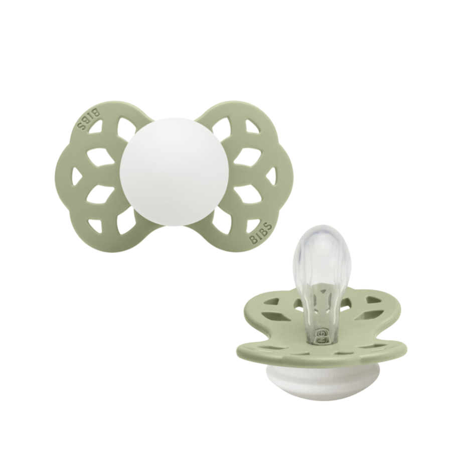 Bibs INFINITY snuð str 1 -  Sage GLOW
