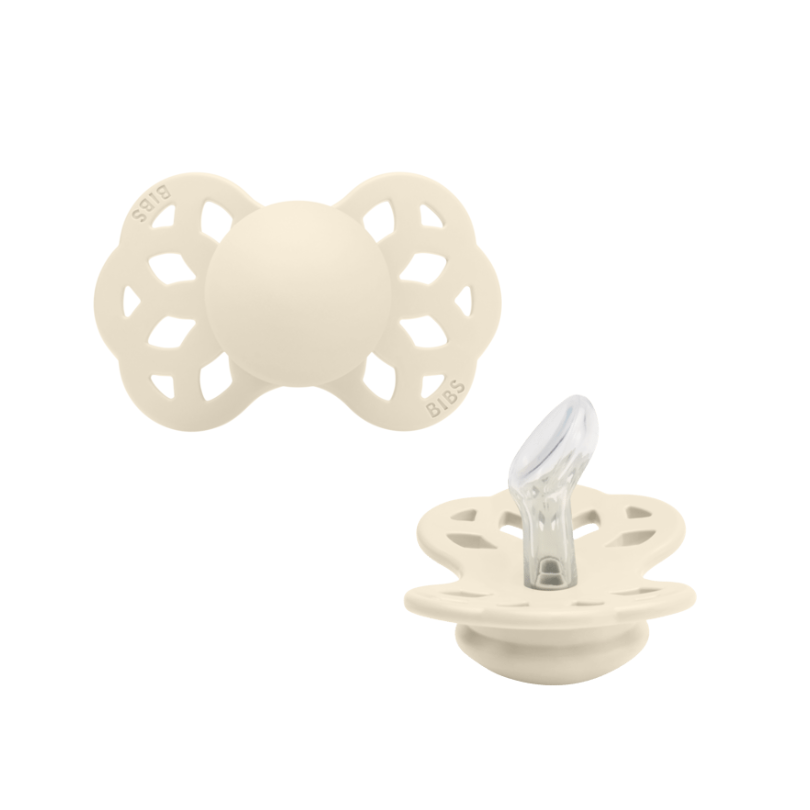 Bibs Infinity Anatomical merkt snuð str 1 -  Ivory