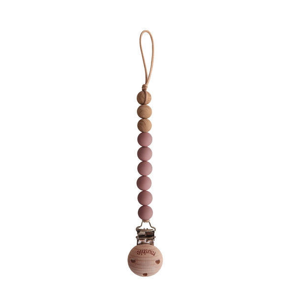 Mushie pacifier clip Eva - Cloudy Mauve